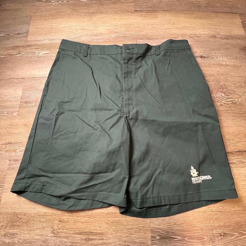 Red Kap Work Shorts Mens 42 Green Mayflower Transit Logo Utility PT26SG4
